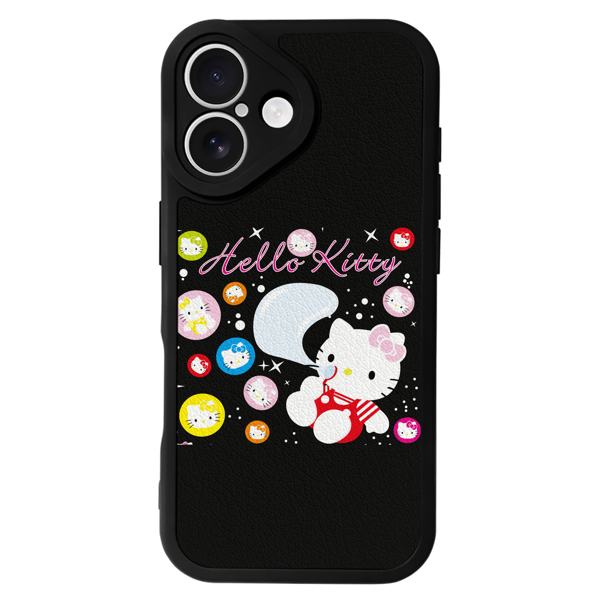（画像用） Hello Kitty ハローキティ 【iPhone 16シリーズ対応】シリコンスマホケース（レザー調） 材質：シリコン